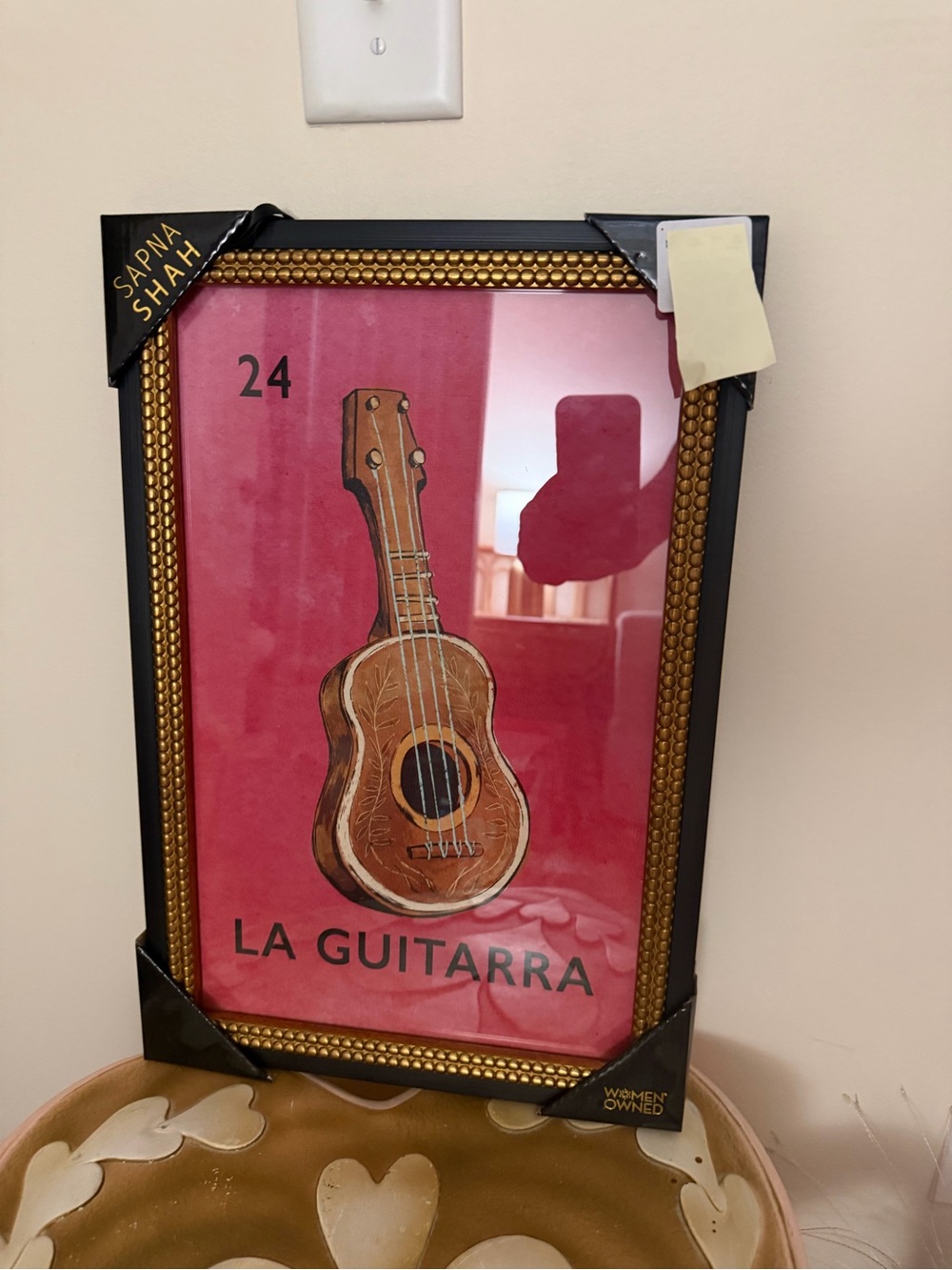 Sapna Shah Gold Framed Wall Hanging La Guitarra Picture